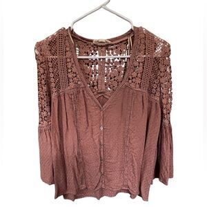 Lovestitch Crochet Lace Pink Top